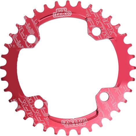 FMFXTR 104BCD Kurbelgarnitur aus Aluminiumlegierung, 36 Zähne, positiv und negativ, für Mountainbikes, Rot (1/5)