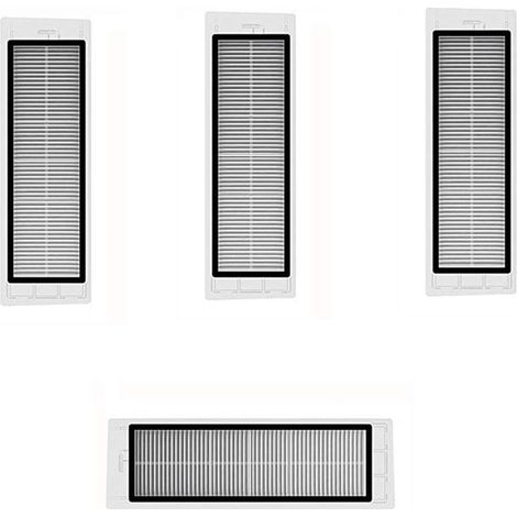 S6-Ersatzteilset, HEPA-Filter, Seitenbürste und Walzenbürste, kompatibel mit Xiaomi MiJia1 1S Roborock S6 S50 Max S51 S55 E20 E25 C10 T60 T65 T65 VV Roboterstaubsauger (4 HEPA-Filter)