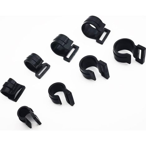 CSPARKV Lot de 20 pinces en plastique pour poteau de tente de 20 mm - Réutilisable - Noir - Clips C pour fixer la bâche de tente