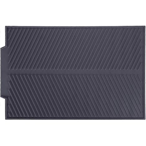 Tapis de cuisine rectangulaire en silicone pour sécher les aliments, idéal pour l'évier, résistant à la chaleur et antidérapant, noir. (1/5)
