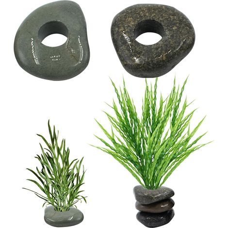 6 pièces Poids pour Plantes d'aquarium Ancres en Galets Faites à la Main pour Plantes Aquatiques Décorations pour Aquarium (Forme et Taille Uniques) (1/5)