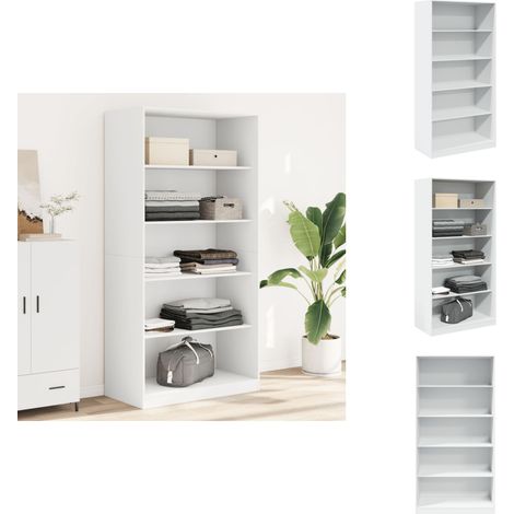 Kleiderschrank Weiß 100x50x200 cm Holzwerkstoff - Schlafzimmermöbel - Kleiderschrank - Holzschrank - Weißer Schrank - Kommode (1/5)
