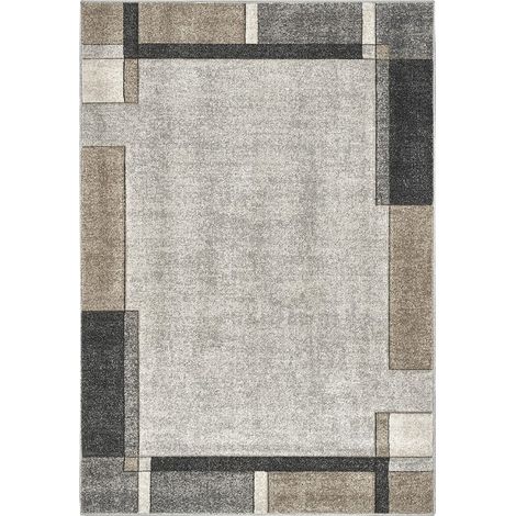Tappeto geometrico moderno grigio e beige Funny (1/3)
