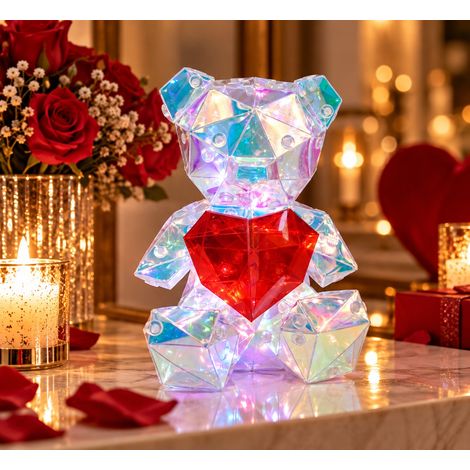 Cm Cuore Rosso Bonturi Casa Home Decoration Teddy Bear Gift Box con Cuore Rosso 11x10xH13 cm – Idea Regalo Natale (1/2)