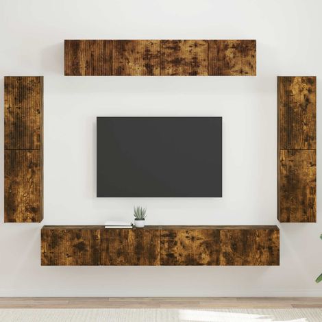 vidaXL Meuble TV 8 pcs Chêne fumé (1/5)