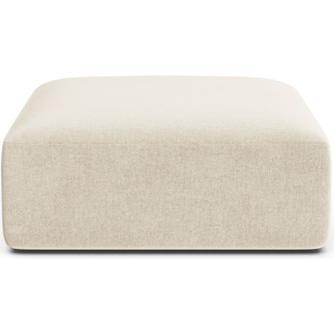 Pouf en velours beige clair (1/5)