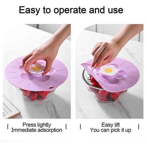 Couvercles en silicone pour la conservation des aliments : couvercles pour bols, casseroles, poêles, four et réfrigérateur. (1/5)