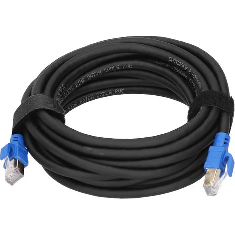 Câble Ethernet Cat8 40 Gbit/s 2000 MHz, conducteur RJ45 plaqué or, pour hubs, routeurs, adaptateurs réseau (5 m / 16,4 pi)