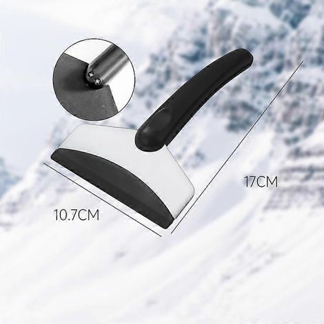 2 pelles à neige, grattoirs à glace, spatules en acier inoxydable, brosses à neige pour pare-brise et voiture, manche de pelle à neige, brosse à neige, grattoir pour déneigement et dégel ( ) (1/5)