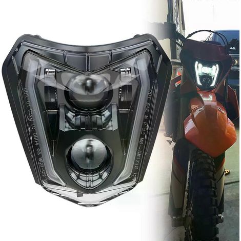 Phare LED pour moto tout-terrain KTM 690 SMC R Enduro R (feux de route, feux de croisement et feux de jour) (1/4)