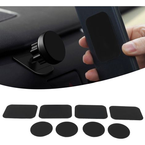 8 Pièces Plaques Métalliques Autocollantes pour Support Magnétique Voiture et Téléphone (1/5)