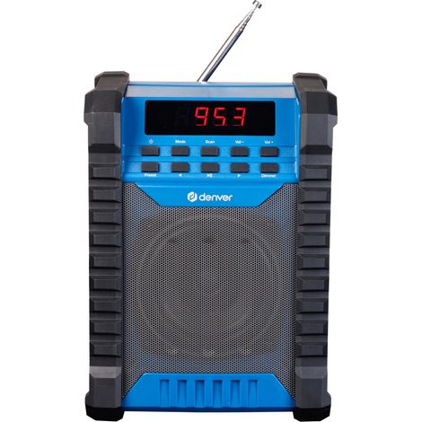 Denver WRB-60 trasmettitore FM Bluetooth Blu, Grigio