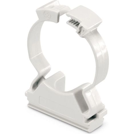 poly pool - 15 clips fissatubo a collare per tubi ø 25 mm grigie