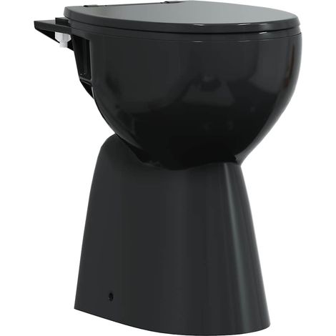 Toilette sans rebord 7 cm hauteur supplémentaire Abattant amorti Céramique Noir