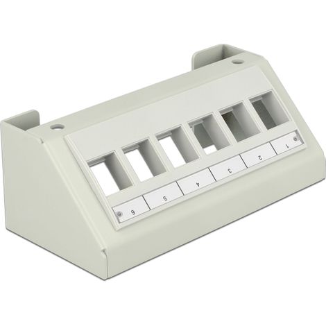 Keystone halterung 6 port multimedia panel grau