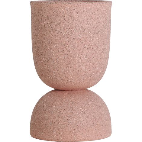 Cache pot contemporain rose en polyresine pour décoration élégante - Rose poudré contemporain (1/4)