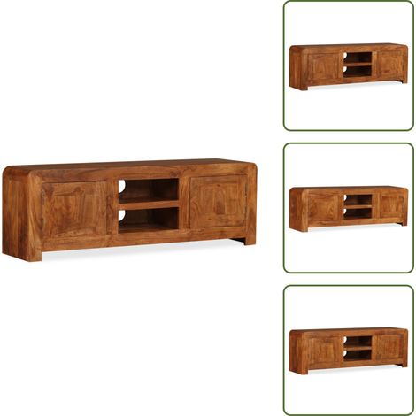 Meuble TV Bois massif avec finition miel 120 x 30 x 40 cm - Meubles Tv - Meuble Tv - Meuble Audio - Rangement Media - Acacia