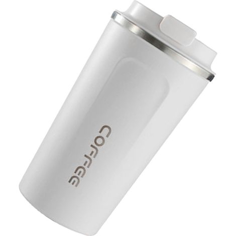 Tasse à café portable isotherme avec affichage intelligent de la température, en acier inoxydable 304, style épuré, blanc pur, 2e génération, 380 ml (1/5)