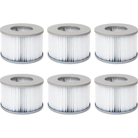 Juego de filtros para spas hinchables MSPA V2. Cartuchos de filtro de repuesto de Ø10,7 cm para spas hinchables MSPA, 6 filtros. (1/5)