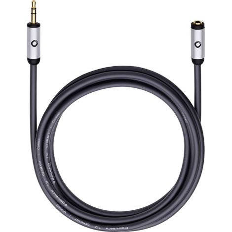 Oehlbach 60034 Jack Audio Prolunga [1x Spina jack da 3.5 mm - 1x Presa jack da 3.5 mm] 3.00 m Nero contatti connettore