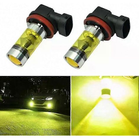 2 Stück H11 H8 gelbe LED-Nebelscheinwerferlampen 12V-24V 4300K 1500LM Sehr helle Tagfahrlichter zum Fahren (1/5)