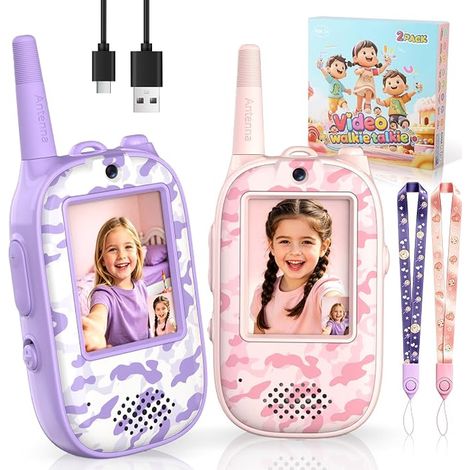 Talkie‑Walkie Rechargeable pour Enfants, Jouet pour Enfants Rose Violet (1/5)