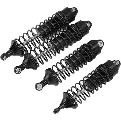 Vier Stoßdämpfer aus Aluminiumlegierung mit Federn für Vorder- und Hinterachse des ferngesteuerten Autos TRAXXAS SLASH 1/10, schwarz. (1/5)