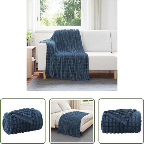 Fleece-Decke -  Überwurfdecke Marineblau 150 x 130 cm Fleece (1/5)