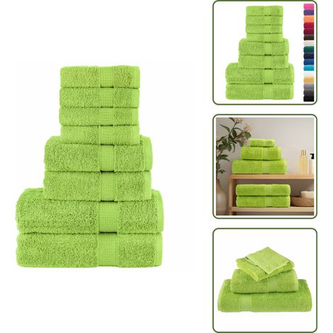 The Living Store Set ASciugamani SOLUND 8 pz Verdi 600 gsm - Asciugamani in cotone