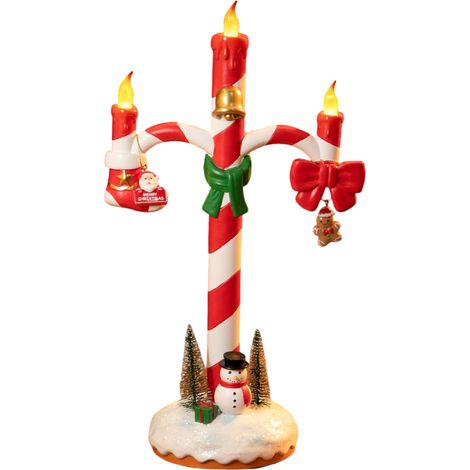 Candelabro natalizio LED fiamme realistiche Decorazione Natale (1/5)