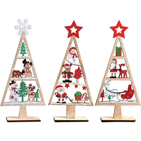 decorazioni natalizie per la tavola, tavola natalizia in legno con logo di Babbo Natale al centro, pupazzo di neve felice, renne, fattoria, decorazioni per feste natalizie, decorazioni per interni. (1/4)