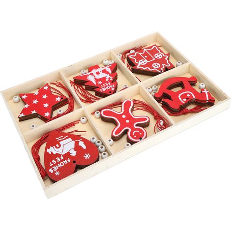 Hängende Holzornamente zum Selbermachen, Christbaumschmuck, Deko-Anhänger, Dekorationszubehör JM02033 (1/5)