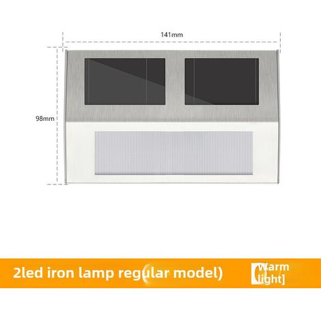 Lámpara solar de jardín, iluminación decorativa para exteriores con 2 LED de luz blanca cálida (2 LED). (1/5)