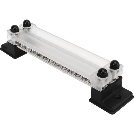 Bloc de distribution électrique 150A DC 12-48V AC 110-300V avec couvercle 24 bornes barres omnibus pour camping-car bateau camion sans base (1/5)