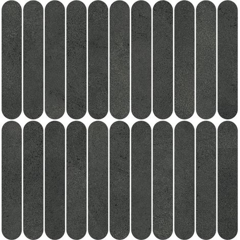 Mosaïque effet Béton Gris Charbon 18,8x3,2 cm Lungo 37,8x37x0,9 cm Mat Stavira - Mur intérieur (vendu par carton de 0,83916 m²) - RO'MA CARRELAGE