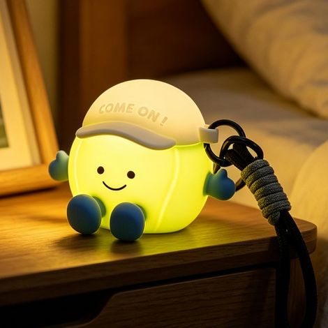 Veilleuse LED Ballon de Tennis, Lampe de Nuit en Silicone Souple, 7 Couleurs, Rechargeable USB et Commande Tactile pour Chambre d’Enfant (1/5)