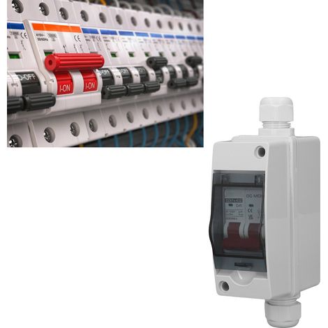 Disjoncteur miniature 2P, interrupteur sectionneur 1000 V CC, disjoncteur miniature 40 A CC pour systèmes photovoltaïques solaires, avec indice d'étanchéité IP65. (1/5)