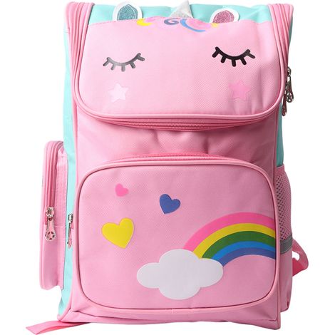Sac à dos fille rose cartoon mignon léger imperméable nylon enfant pour maternelle primaire (1/5)