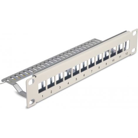 Delock Panel de ConexiÃ³n Keystone de 10 de 12 puertos con alivio de tensiÃ³n 1U gris