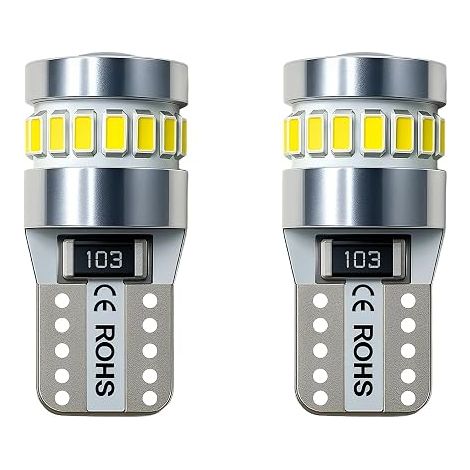 T10 W5W LED Bulbs 6000K White SMD 3014 LED Chipsets (1/5)
