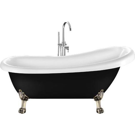 Vasca da bagno freestanding con piedini RICHMOND nera 171 cm Piedini di leone Bronzo