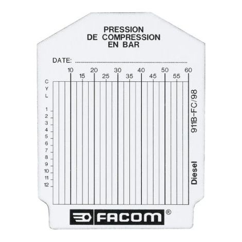Sachet de 100 fiches de contrôle diesel, Facom ( Prix pour 1 ) (1/2)