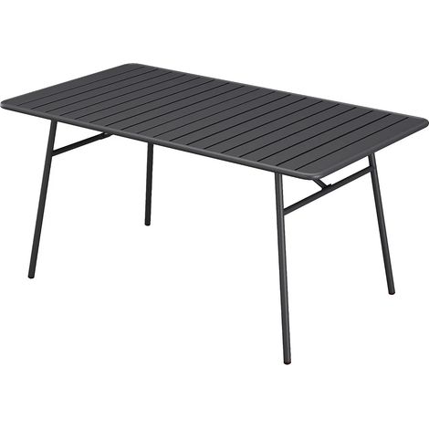 Table de jardin L.200 cm en métal - Gris anthracite - MIRMANDE de MYLIA