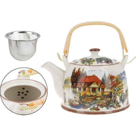 Carmani, teiera in ceramica con infusore/filtro - vita di paese, 900 ml (1/5)
