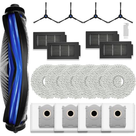 1 Kit Accessoires Deebot T50, 1 Brosse Principale, 6 Tampons, 4 Sacs Poussière, 4 Filtres HEPA, 4 Brosses Latérales (1/5)
