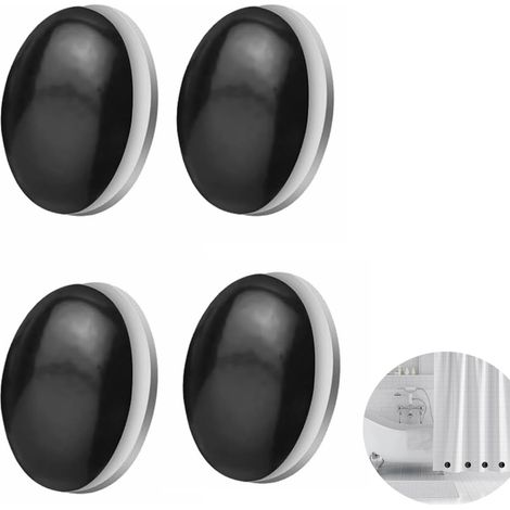 Lot de 12 Aimant Rideau de Douche Bande de Plomb pour Rideaux Embrasse pour Rideaux Poids Rideau Douche Accessoires de Rideau de Douche (Noir) (1/5)