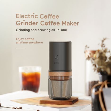 Electric coffee grinder, USB rechargeable coffee grinder with cleaning brush and spoon, adjustable coarse and fine grind, portable coffee grinder for home and office (1/5)