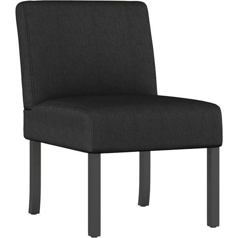 Chaise sans accoudoirs en tissu noir (1/5)