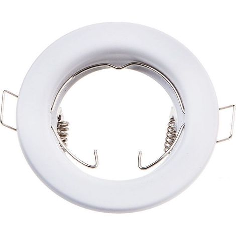 V-TAC Runder LED-Einbaustrahlerhalter GU10 und GU5.3 (MR16) Farbe Weiß (Box mit 2 Stück)