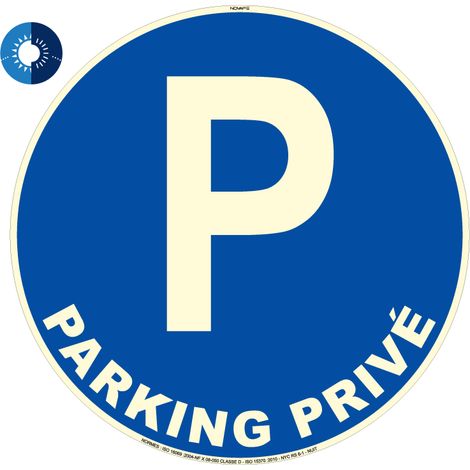 Panneau photoluminescent HD Parking privé - rigide Ø 300mm - 4055145
